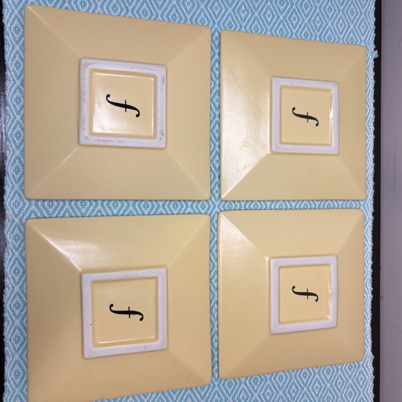 Tea Forte Yellow 6 Inch Square Plates - Picture 3 of 6